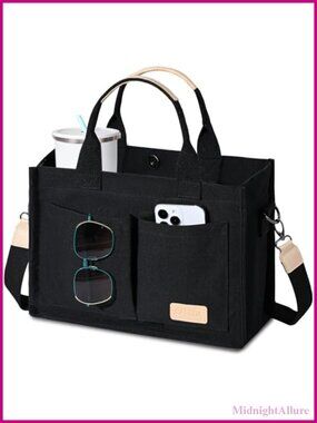 Canvas Tote Bag for Women Crossbody Satchel with Zipper Pockets